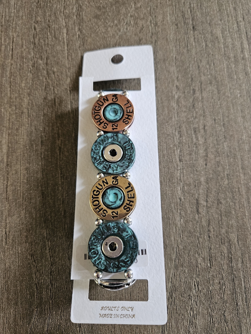Western Turquoise & Copper Shotgun Shell Statement Bracelet Fashion Jewelry